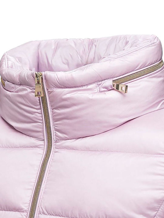 Lang Damen Puffer Jacke für Winter Lila