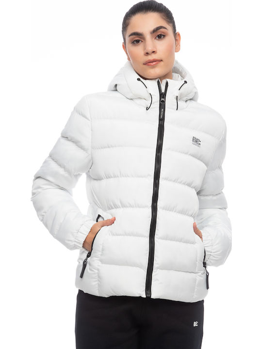 Kurz Damen Puffer Jacke für Winter Pastel White