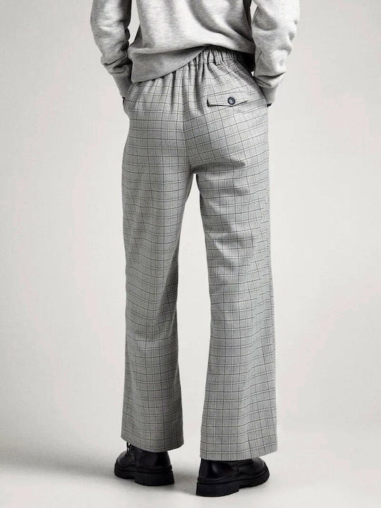 Pepe Jeans Women's Fabric Trousers in Straight Line Checked