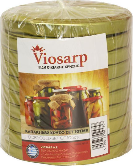 Viosarp Lid for Storage Container made of Metal in Gold Color 5206753025757 10pcs