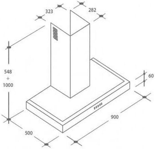 Candy CMB955X Απορροφητήρας Καμινάδα 90cm Inox