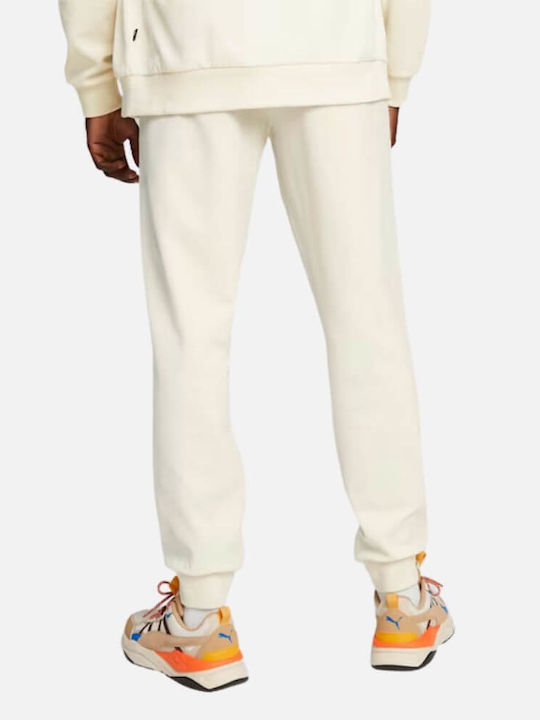 Pantaloni de trening cu Elastic Alb