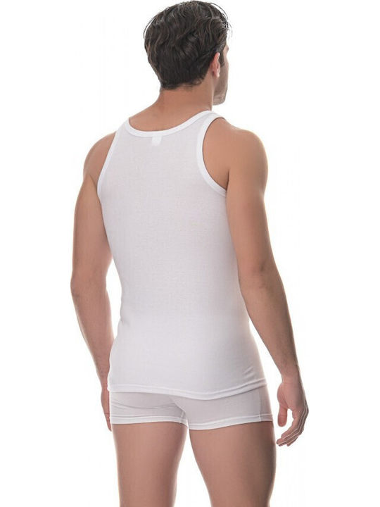 Tricou de corp pentru bărbați fără mâneci în Culoare Albă