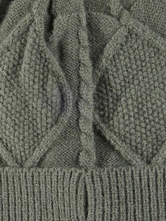 Beanie Γυναικείος Σκούφος Πλεκτός σε Χακί χρώμα