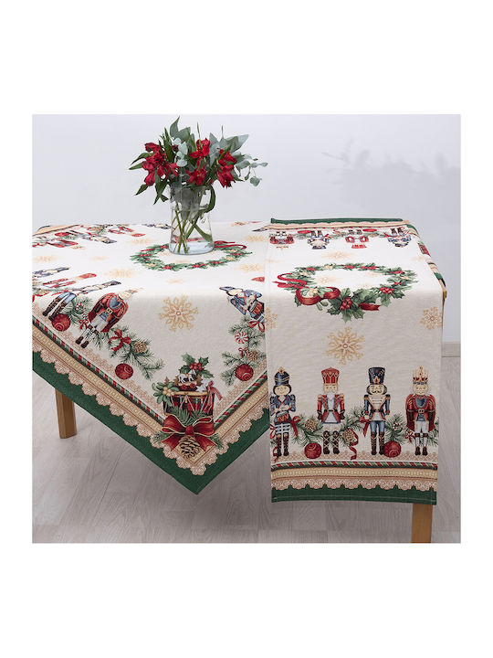 Dimeco Ornament de Crăciun Față de masă Material textil Roșu M140xL140cm 1buc