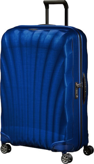 Samsonite C-lite Spinner Голям Куфар Твърд Синьо с 4 колела Височина 75см.