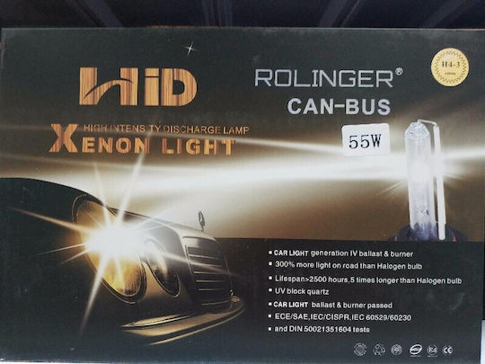 Car Xenon Kit H4 CAN Bus 55W 9-16V 6000K Cold White