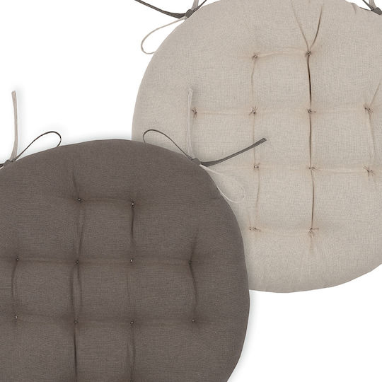 Μαξιλάρι Καρέκλας Κήπου Στρογγυλό Taupe 38x38εκ.