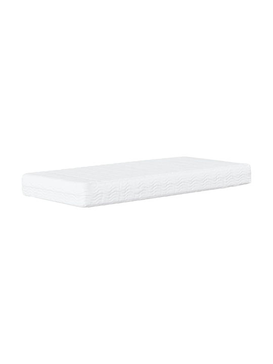 Sofa Bed Single Upholstered with Fabric Yellow with Slats & Mattress 100x200cm