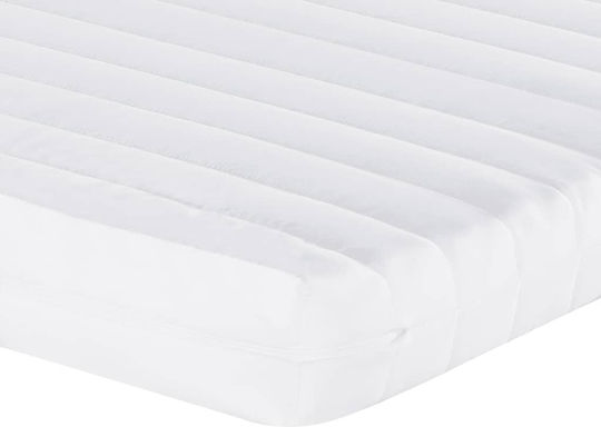 Canapea Pat Single din Lemn Masiv Bej-gri cu Lamele & Saltea 80x200cm