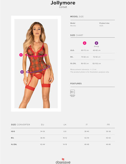 Obsessive Jollymore Sexy Corset Red