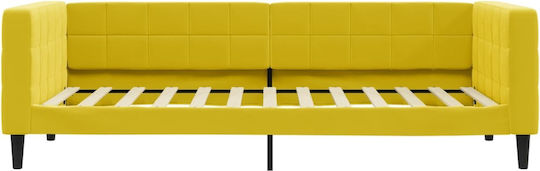 Sofa Bett Einzelbett Mit Stoff bezogen Yellow mit Latten & Matratze 90x200cm