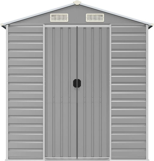 Metallic Galvanized Garden Shed with Air Vents L1.91xW3xH1.98m