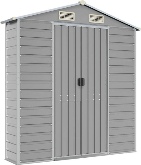 Metallic Garden Shed Galvanized with Air Vents L1.91xW1.3xH1.98m