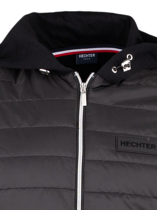 Daniel Hechter Herren Sweatshirt Jacke mit Kapuze und Taschen Schwarz