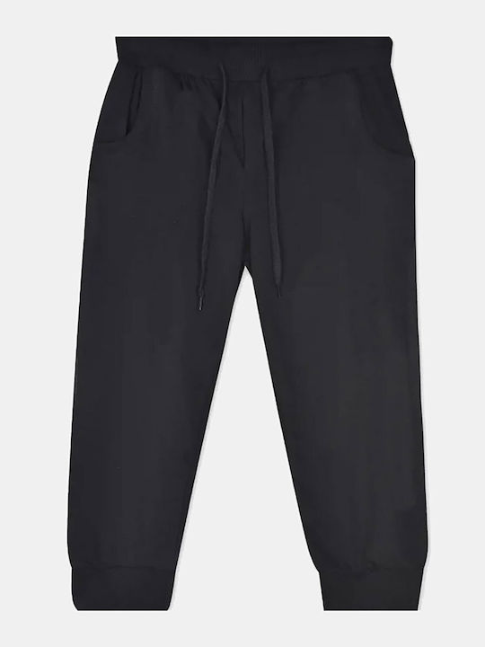 Damen Jogginghosen Capri Hohe Taille Schwarz