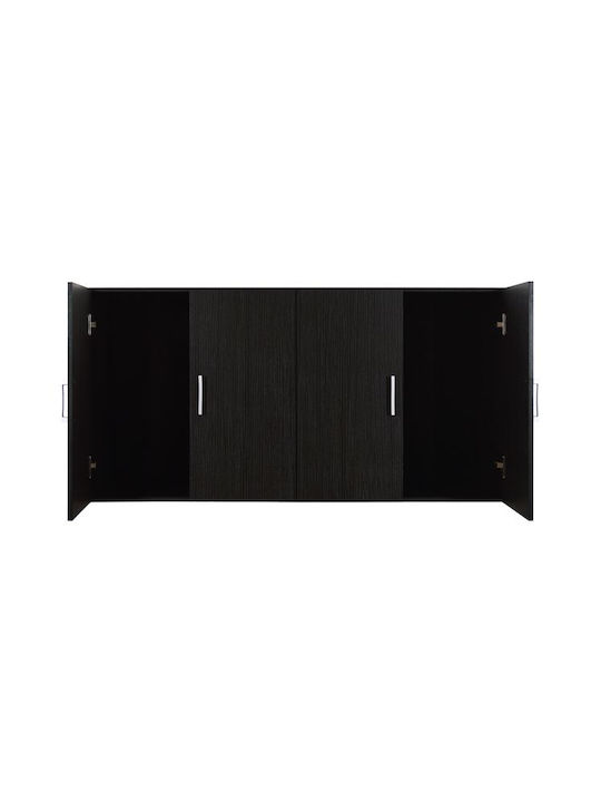 HomeMarkt Fernanda Rectangular Loft Closet made of Particleboard in Black Color 120x42cm HM352.01 1pcs