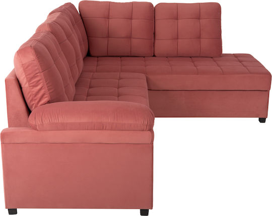 Jade Ecksofa Schlafcouch mit Rechte Ecke Samt Sapio Apfel 200x110x88cm