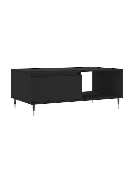 Rectangular Wooden Coffee Table Black L90xW50xH36.5cm