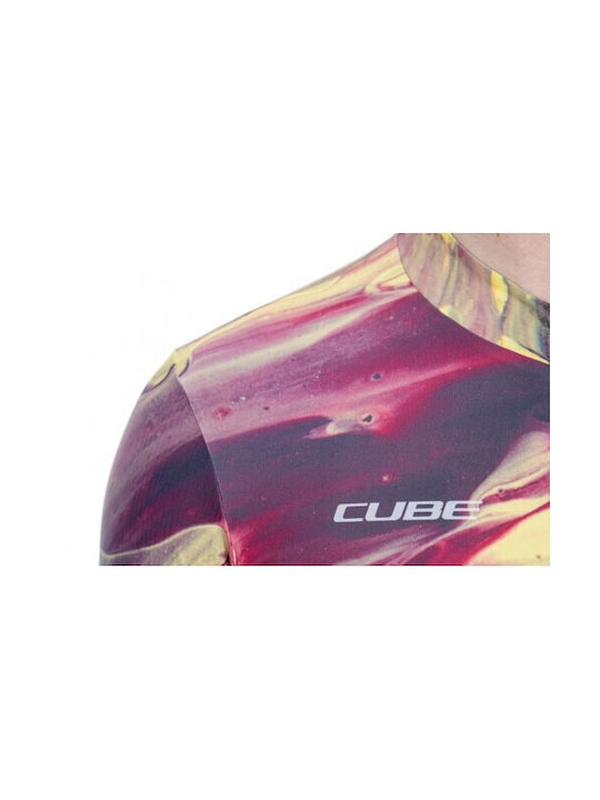 CUBE Ανδρική Κοντομάνικη Μπλούζα Ποδηλασίας Πολύχρωμη