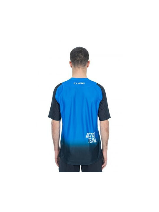 CUBE Men's Short Sleeves Cycling Jersey Blue