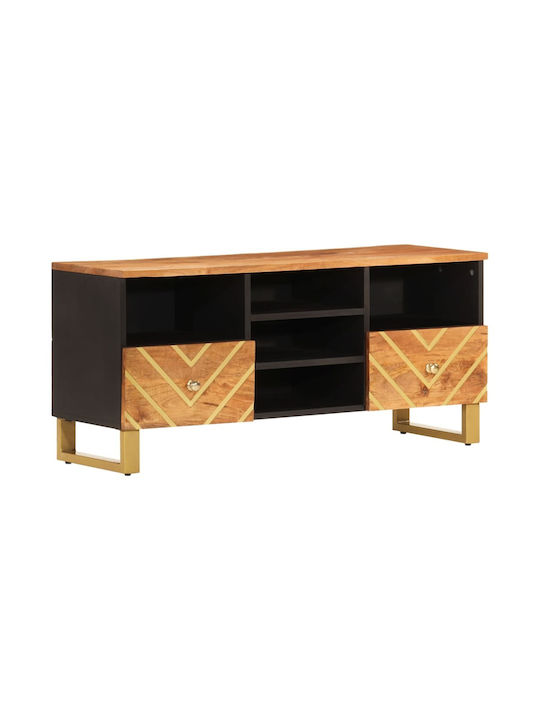 TV Stand from Solid Wood Brown L100xW33.5xH46cm