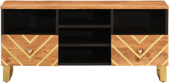 TV Stand Made of Solid Wood Brown L100xD33.5xH46cm