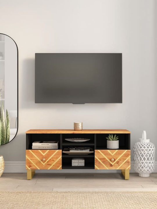 TV Stand from Solid Wood Brown L100xW33.5xH46cm