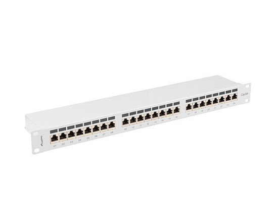 Lanberg Patch Panel για Rack 1U 19" 24 Θυρών cat6a Γκρι