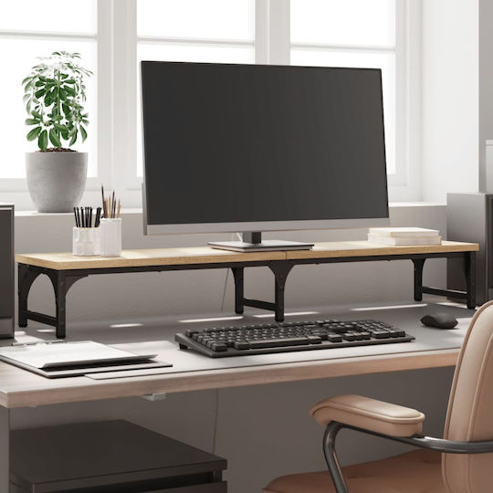 vidaXL Stand Desk Mounted Monitor Oak 105x23x15,5 cm from Treated Wood Brown (834011)