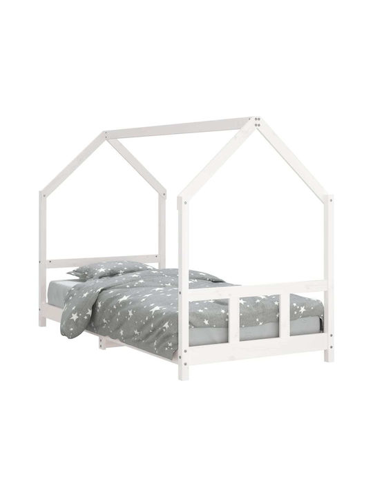 Παιδικό Κρεβάτι Μονό Λευκό για Στρώμα 90x190cm