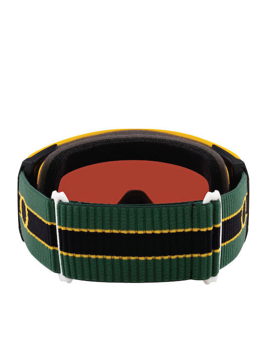 Oakley Line Miner Masca de schi și snowboard Pentru adulți Verde cu Lentilă Fumurie în culoarea Galben