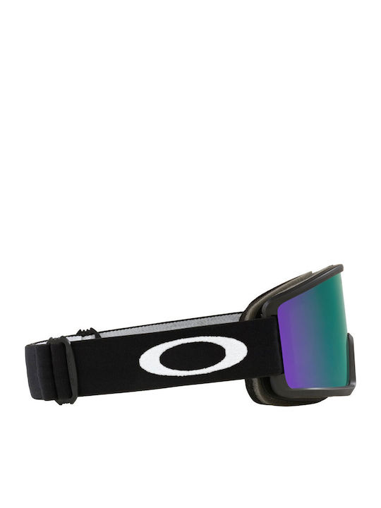 Oakley Target Line Mască de Schi & Snowboard pentru Adulți Neagră cu Lentilă Violetă cu Oglindă
