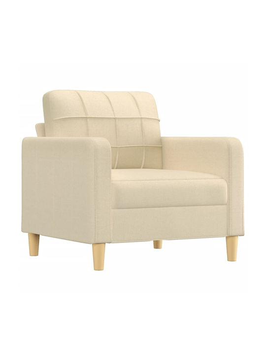 Living Room Furniture Set 3-Seater & 2-Seater & Armchair & Stool Beige