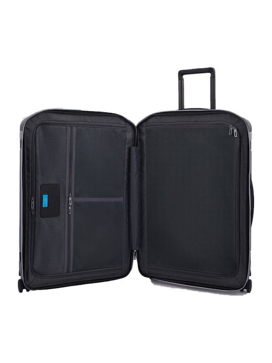 Piquadro Medium Hard Grey Travel Suitcase with 4 Wheels Height 68cm