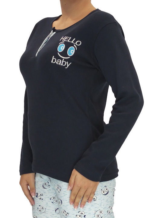 Goodnight Winter Damen Pyjama-Set Blau