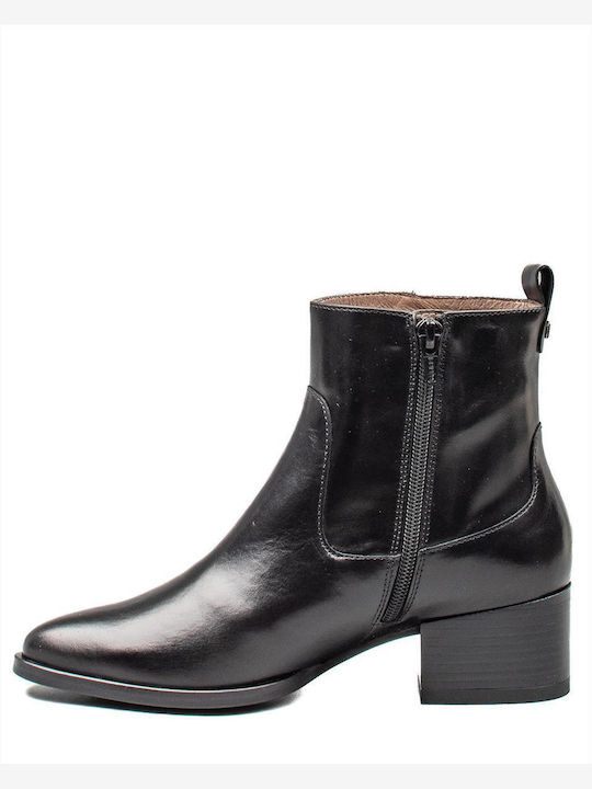 Wonders Leder Damen Knöchelstiefel Schwarz