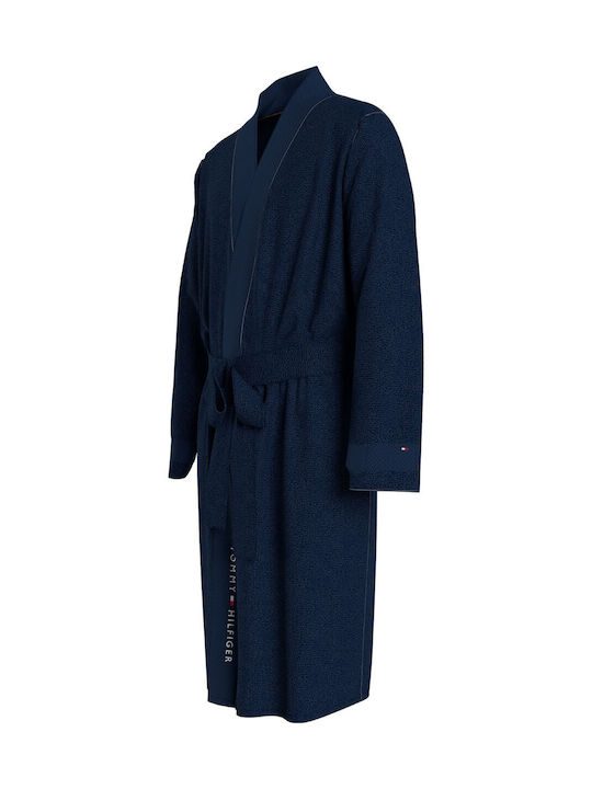 Tommy Hilfiger Bathrobe with Collar Blue - Blue