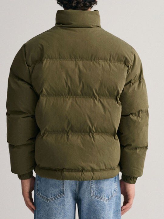 Gant Men's Winter Puffer Jacket Waterproof Khaki