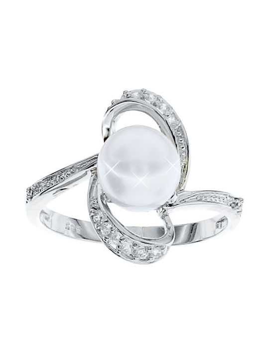 Xrisokosmima Women's White Gold Ring with Pearl 14K