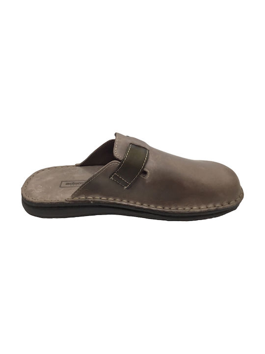 Adam's Shoes Men's Leather Slippers Brown