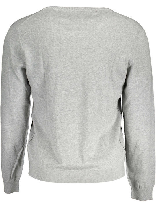 Guess Men's Long Sleeve V Neck Blouse Gray