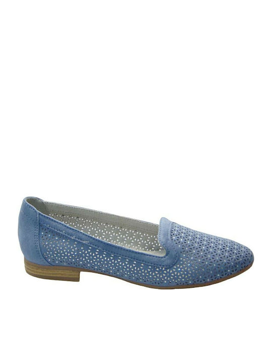 Women's Moccasins in Light Blue Color
