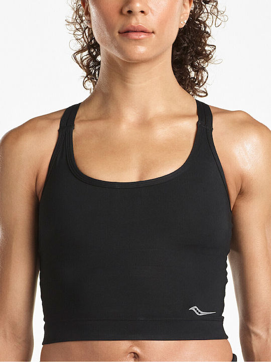 Impulse Damen Crop Top Ärmellos Schwarz
