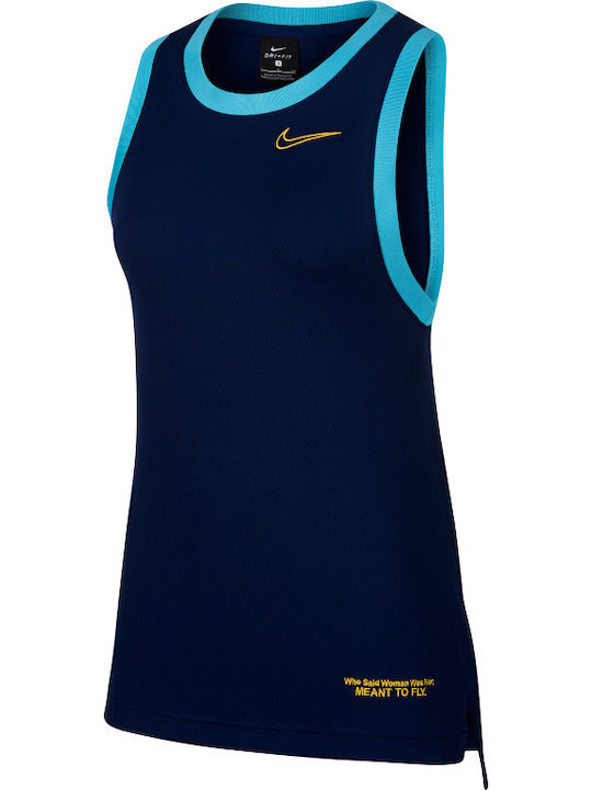 Nike Basketball Ανδρική Μπλούζα Dri-Fit Αμάνικη Navy Μπλε