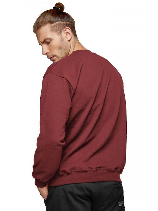 Bodymove -2 Herren Sweatshirt mit Taschen Burgundisch