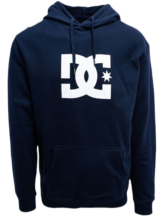 DC Men's Sweatshirt with Hood and Pockets Navy Blue