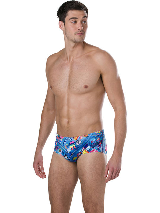 Speedo Brief Digi Flipturns Men's Swimwear Shorts Blue