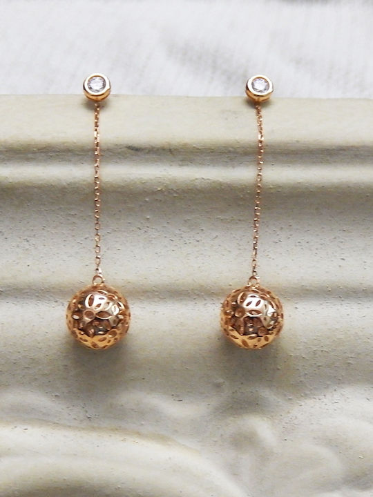 Art d or Earrings made of Pink Gold with Stones
