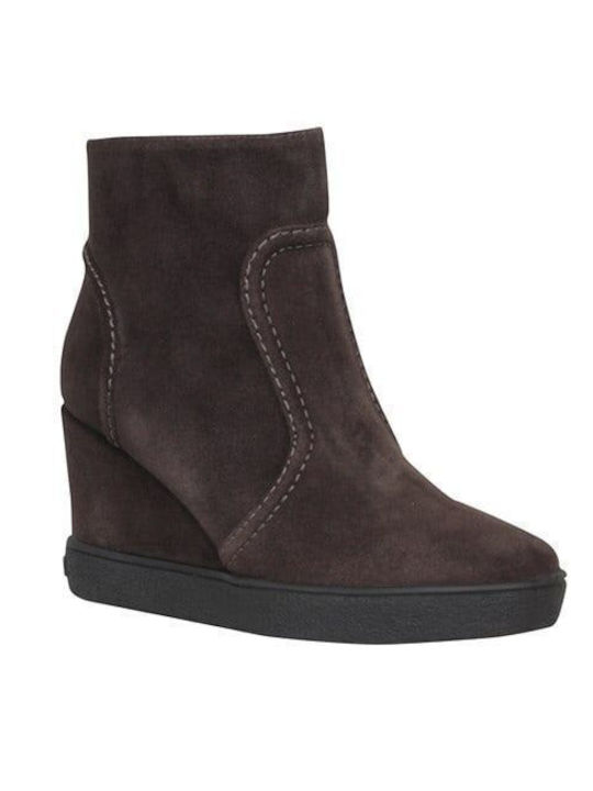 Women's Suede Platform Boots Brown